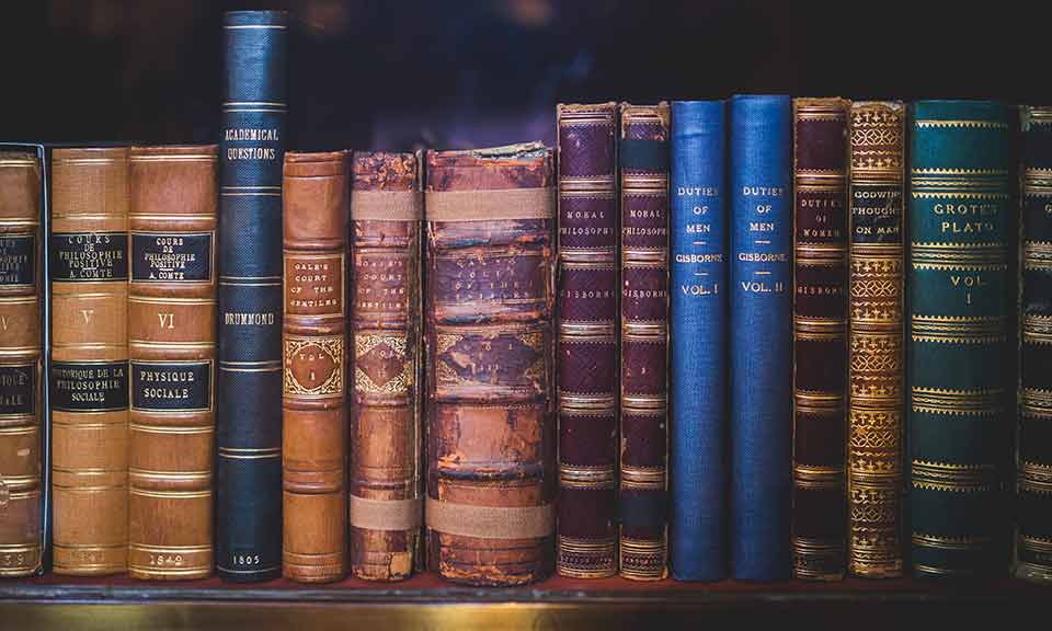 old looking books on a shelf