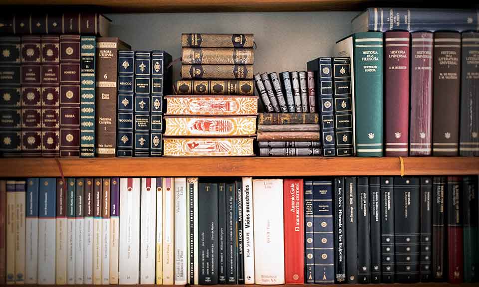books on a bookshelf